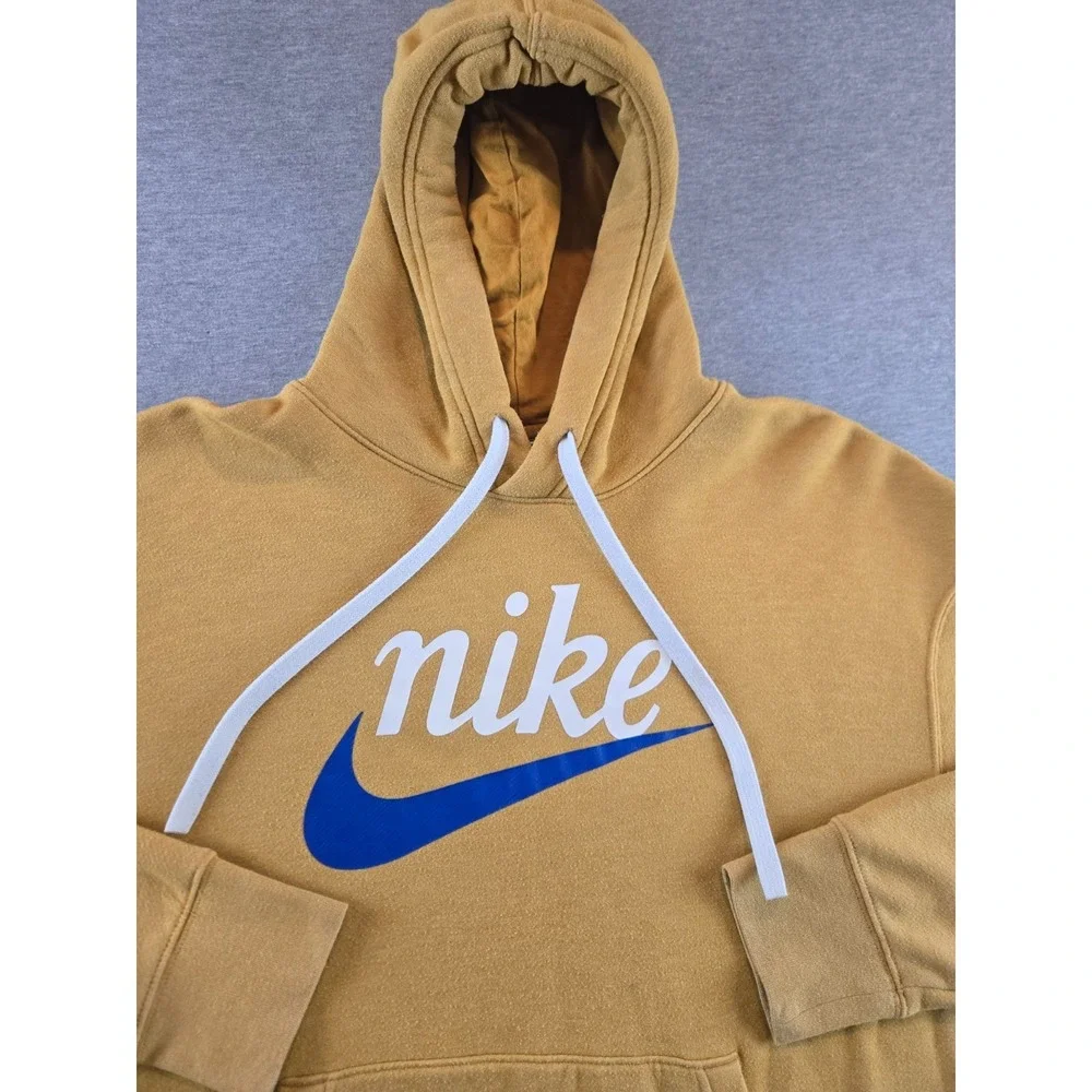Nike NSW Heritage Hoodie Mens Large Golden Wheat Sweatshirt Terry CV8977-727‎